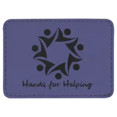 Rectangle Leatherette Patches Adhesive with Stitching 3 1/2" X 2" - PRINTHOLIX
