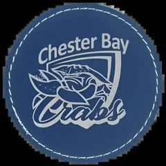Round Leatherette Patches Adhesive with Stitching 3 1/2" X 2" - PRINTHOLIX