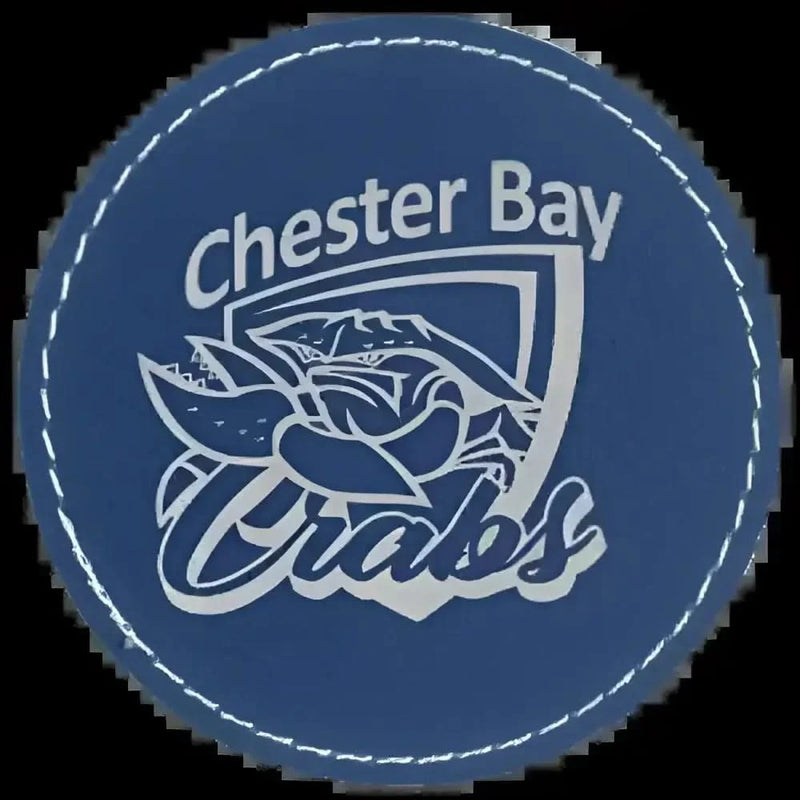 Round Leatherette Patches Adhesive with Stitching 3 1/2